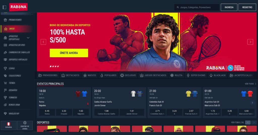 Vista del casino Rabona