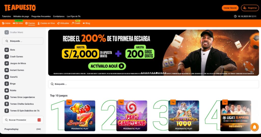 Vista de TeApuesto casino